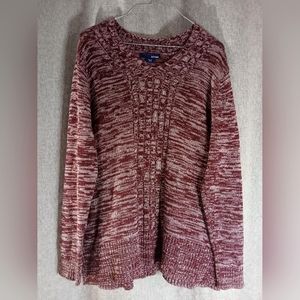 BASIC EDITIONS WOMEN'S XL RED LONG-SLEEVE SWEATER